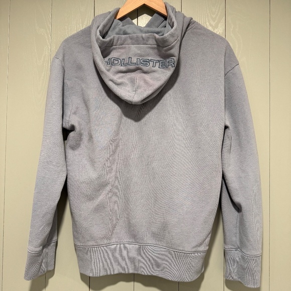 Hollister Men's Logo Hoodie Pullover Sweatshirt Light Blue - Men's XS - Picture 2 of 5
